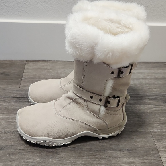 Salomon Lhasa Suede Contagrip Buckle Women's Cream Winter Boots - Picture 5 of 10